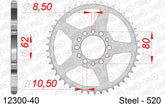 Corona AFAM 12300-40 in acciaio passo 520 YAMAHA SR 250 1988  -1990